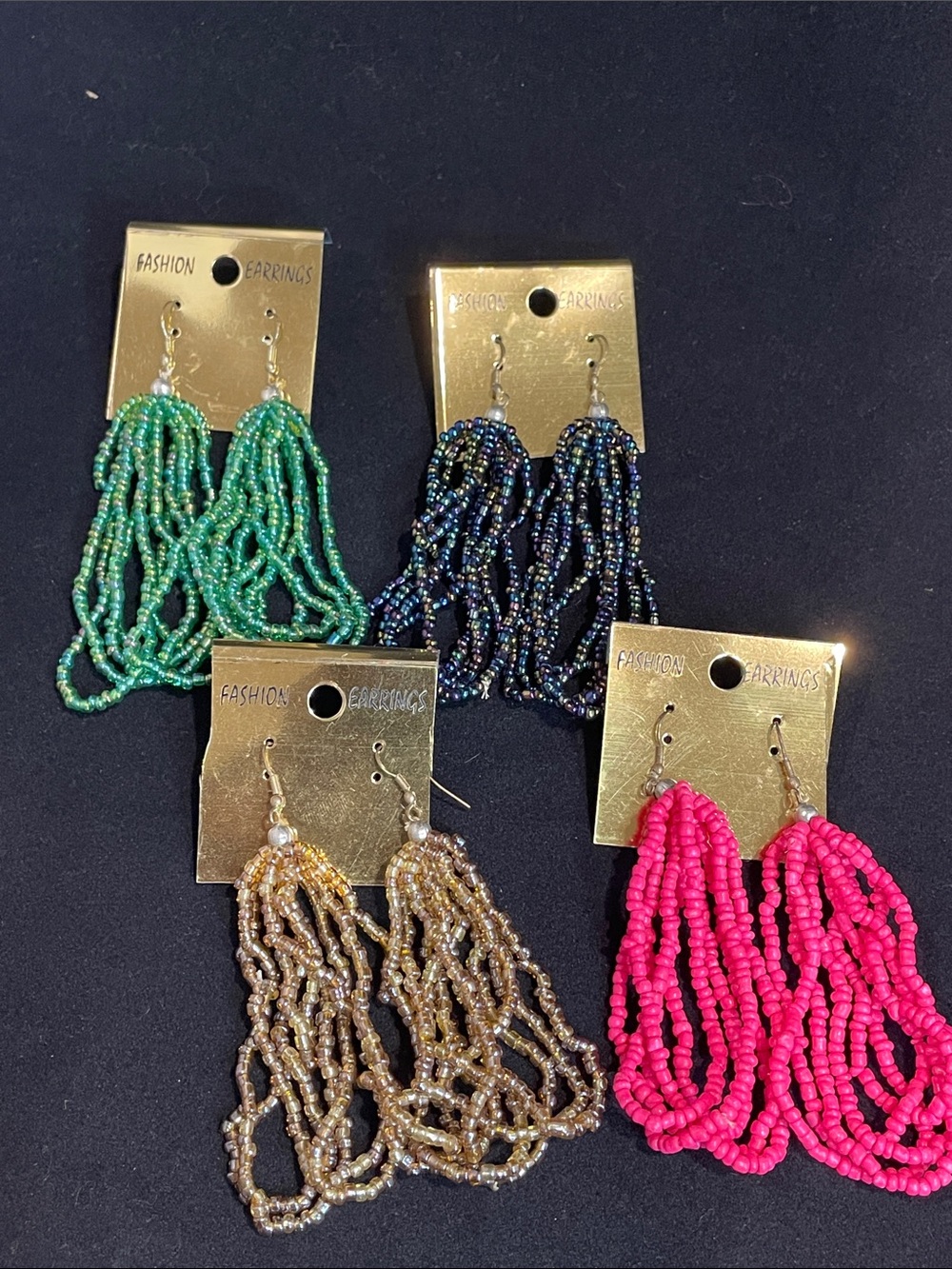 Fashion Beaded Tassel Earrings - Multiple Colors